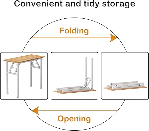 Miniatura 4 de Need Escritorio pequeño de 31 12 pulgadas mesa de escritura plegable sin montaje escritorio plegable resistente y resistente para espacios pequeños