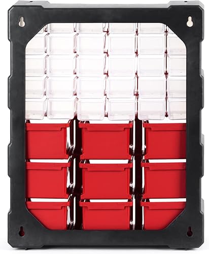 Miniatura 4 de INTERTOOL Gabinete organizador de almacenamiento de hardware y manualidades, cajones y contenedores de 39 compartimentos, contenedor de plástico