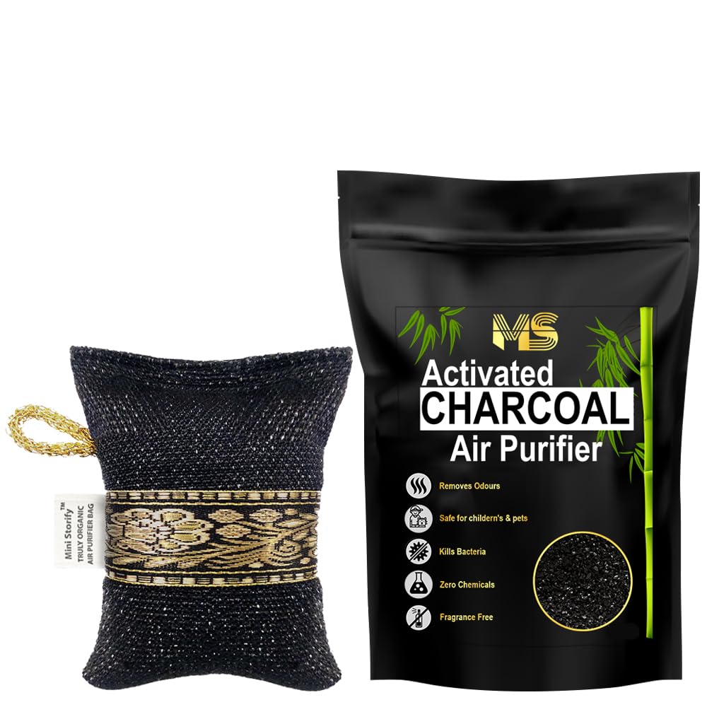 Mini Storify Air Purifying Bag, Natural Bamboo Activated Charcoal Odor, Pets, Shoes, Kitchen, Basements, Bedrooms Absorber Bag for Closet, Car 75 G (Pack Of 1)-image-7