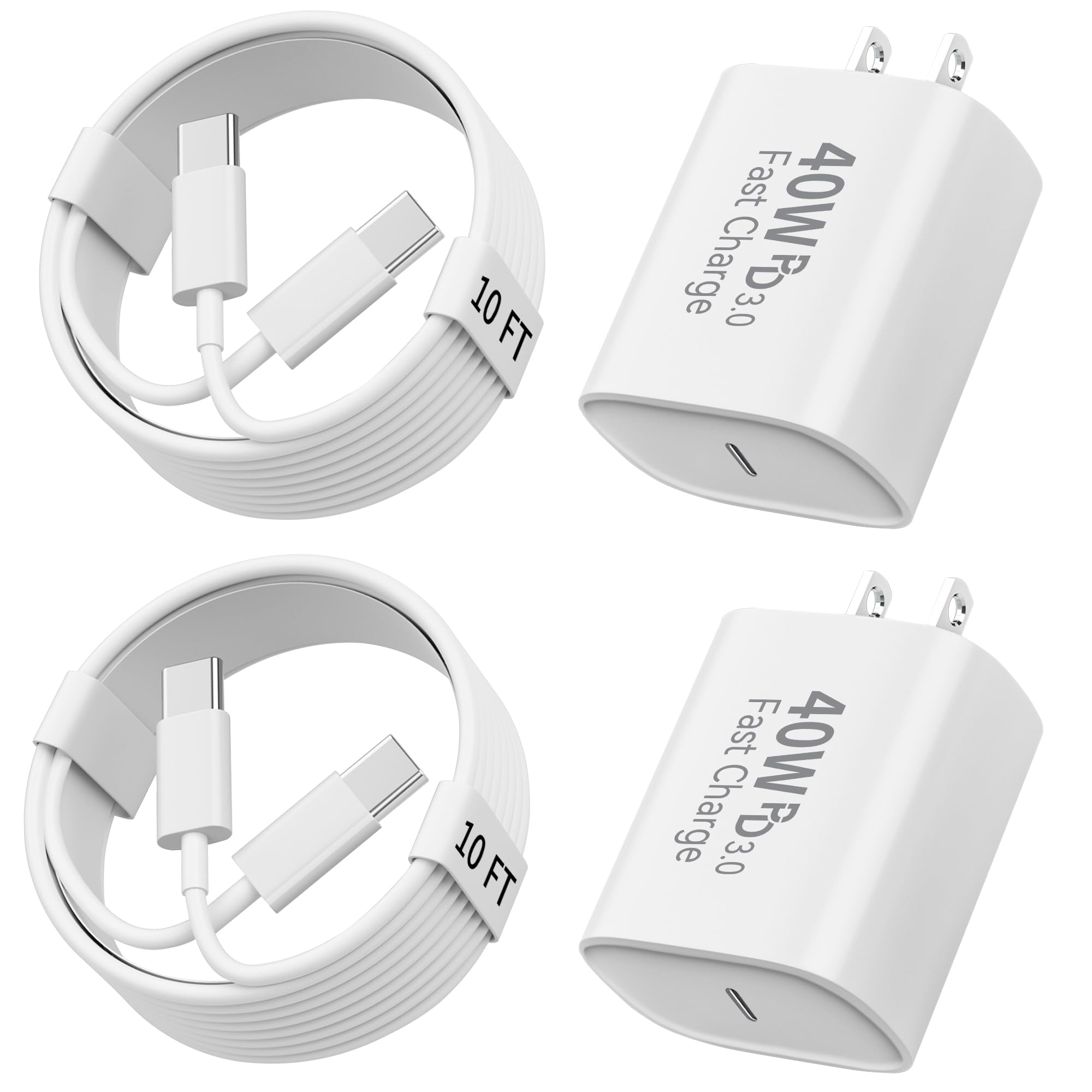 Phone 17 16 15 Pro Max Charger Fast Charging 10 FT Long USB C Cable Cord with 40W
