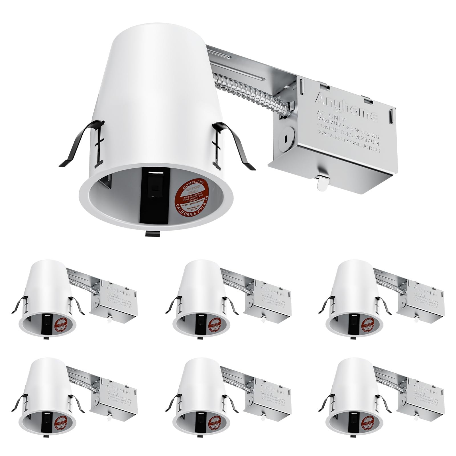 Carcasa de iluminación empotrada de 4 pulgadas para remodelación con conector E26 8