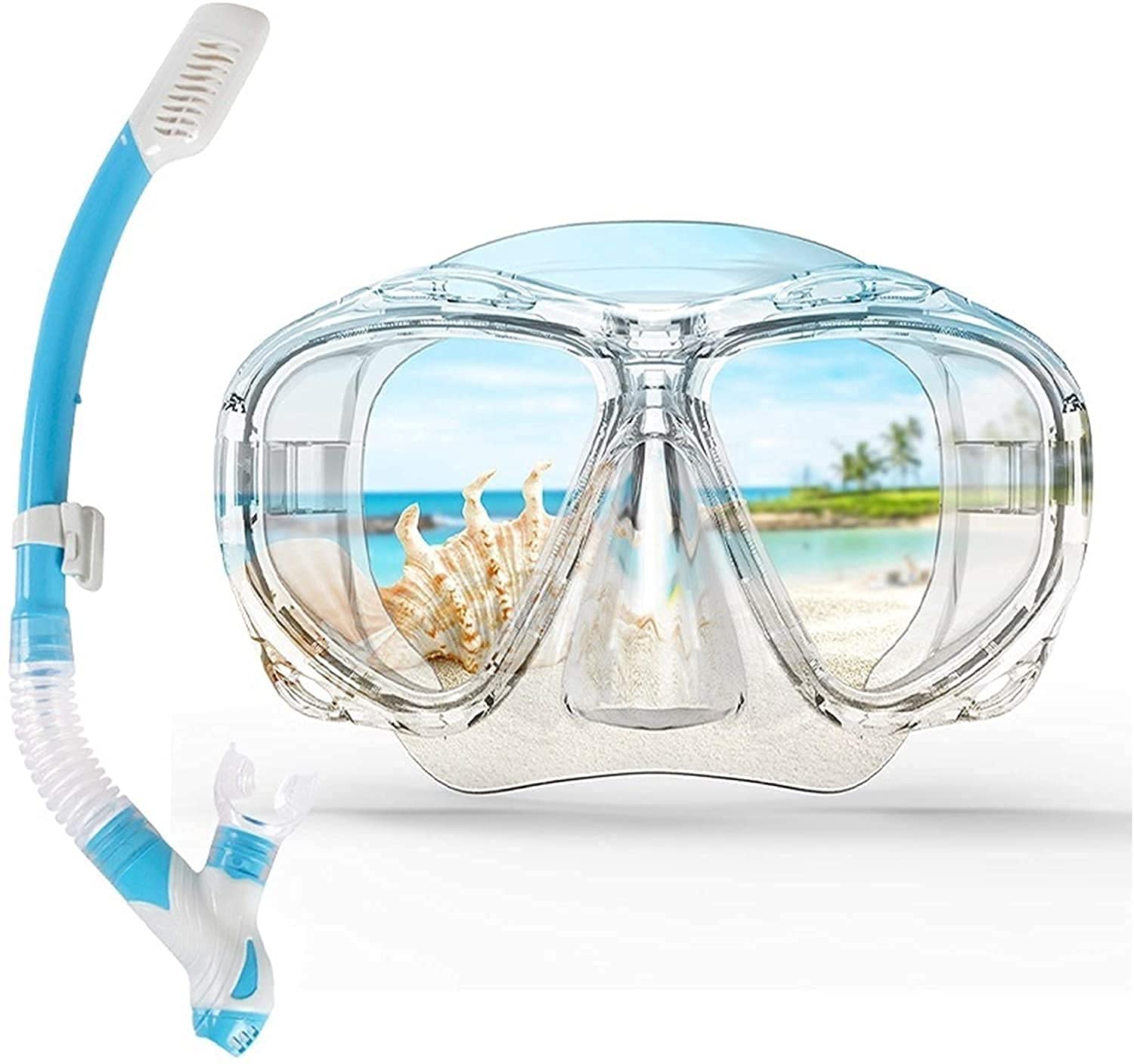 Máscaras de Buceo Profesional Scuba Snorkels Máscara Equipo Gafas Buceo Natación Easy Breath Tube Set para Adultos