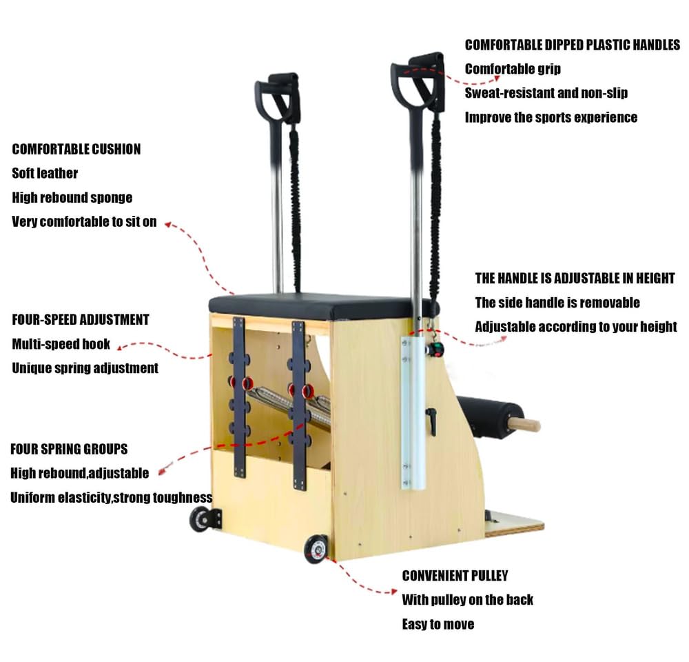Máquina de Pilates Reformer para el hogar/Equipo de Entrenamiento de Yoga, Corrector de Postura de Yoga, Entrenador de Abdominales, Usar en casa y Entrenar en el Gimnasio