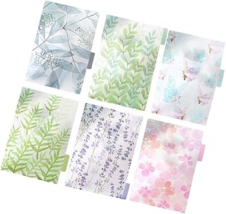 Operitacx 6Pcs A5 Fichário De Bolso Tamanho Notebook Abas Coloridas Divisores De Fichário Com Bolsos Divisores De Planejador A5 Divisórias De Página De Bolso Recarga Para Caderno Espiral