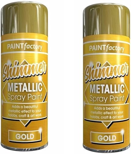 YSAMAX 2 x Metallic Gold Spray Paint 250 ML Multipurpose Use Spray for Metal, Wooden Furniture, Interior & Exterior Decoration