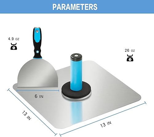 Miniatura 3 de STIRLINGEAR Kit de herramientas para paneles de yeso, aluminio Hawk de 13 pulgadas, incluye mango ergonómico de agarre suave y cuchillo de junta de