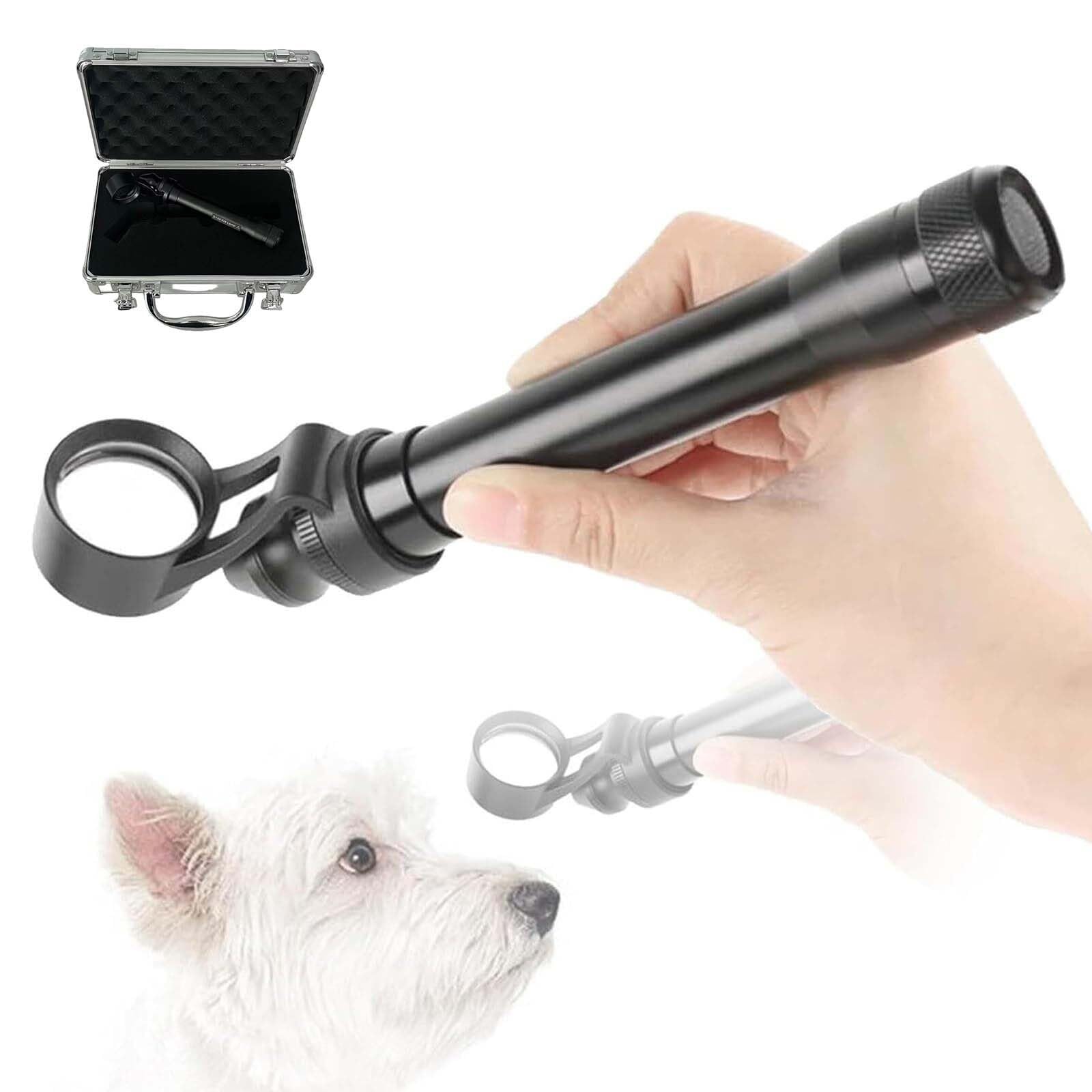 Microscopio Lampada a Fessura Portatile Palmare, Strumento di Esame Oftalmologico, Ingrandimento 5X Luce LED a Fessura Regolabile per Controllo Oculare Veterinario Laboratorio Scuola