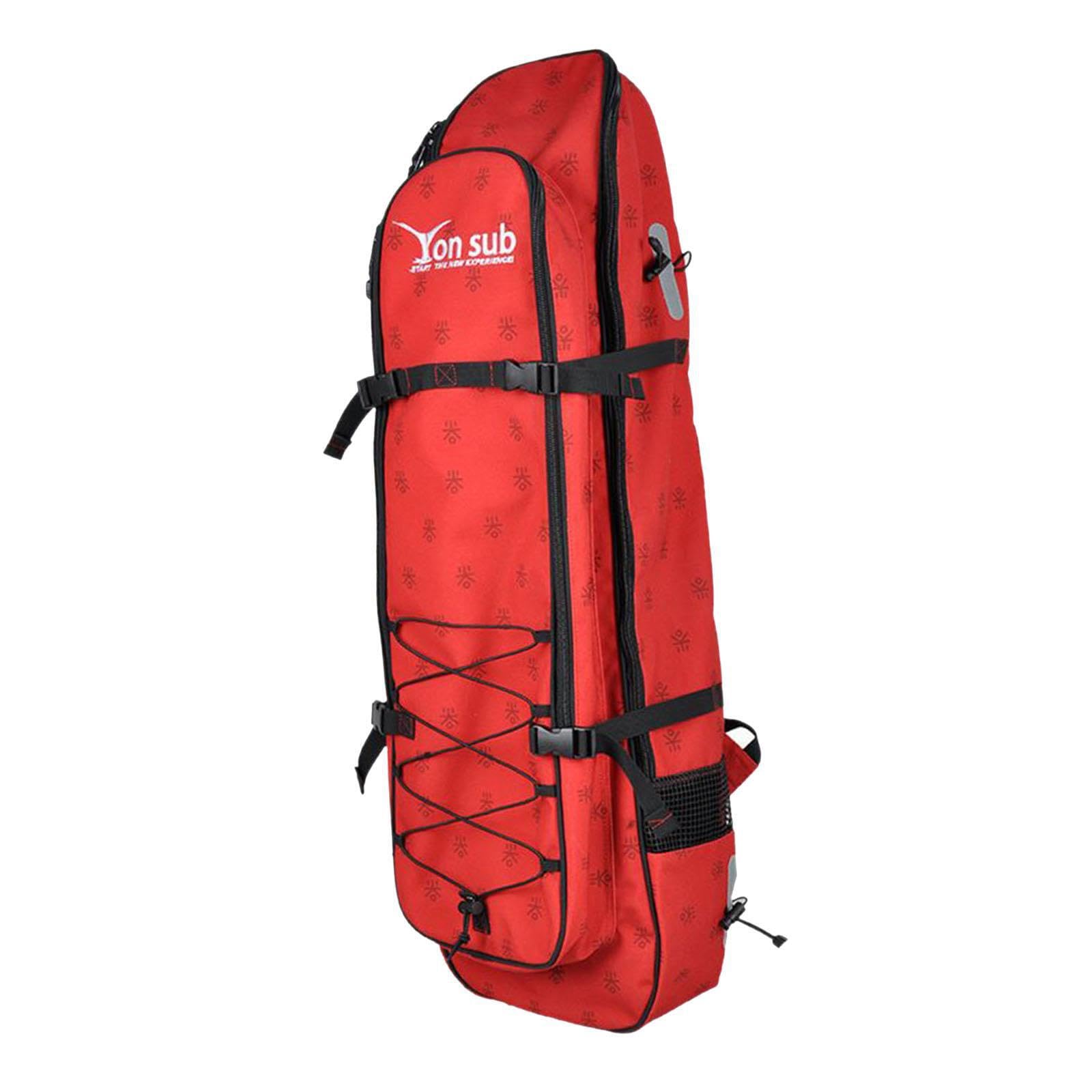 Sac à Long Palmers pour la plongée en apnée et Le Snorkeling, | d'un filet respirant et d'un système de drainage, idéal pour la marche. Le sac possède un compartiment principal à grande