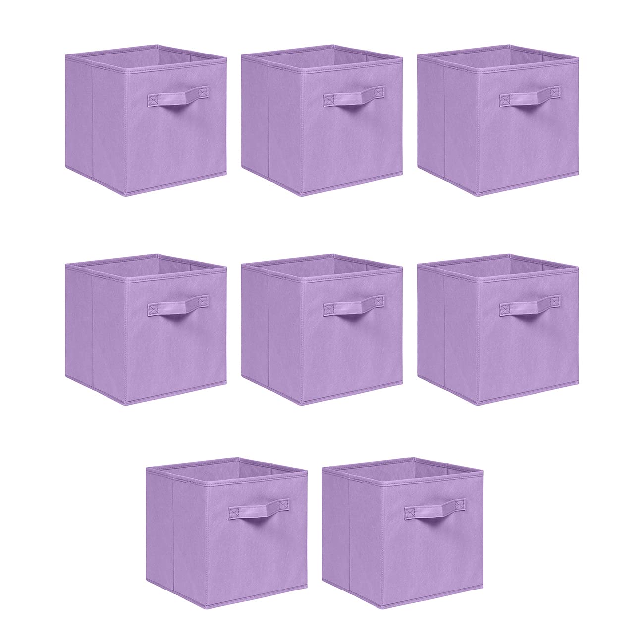 NICEME Foldable Cube Storage Unit Boxes, Non-Woven Fabric Storage Boxes Set, Clothes Drawers for Shelves, 26.5x26.5x28 cm (Light Purple, Set of 8)