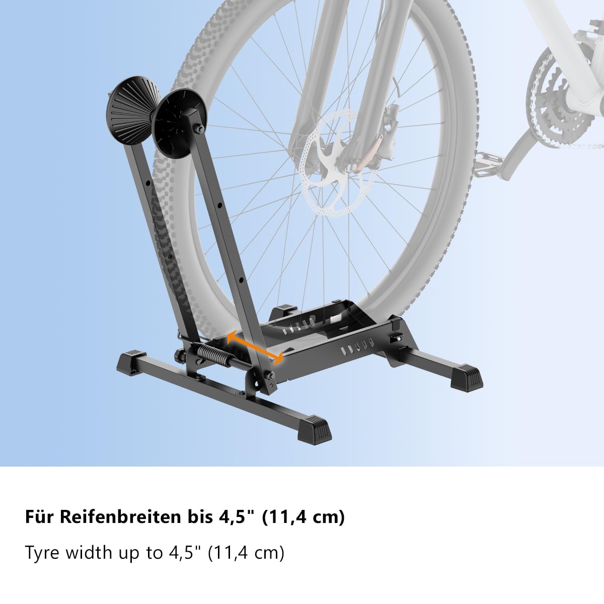 my wall Freistehender Klappbarer Fahrradständer - HR16L, für 20–29 Zoll, Radständer für MTB, Rennrad & E-Bike, Stabil, Faltbar, Einstellbar, Für Reifen bis 4,5", Bike Stand bis max. 35 kg