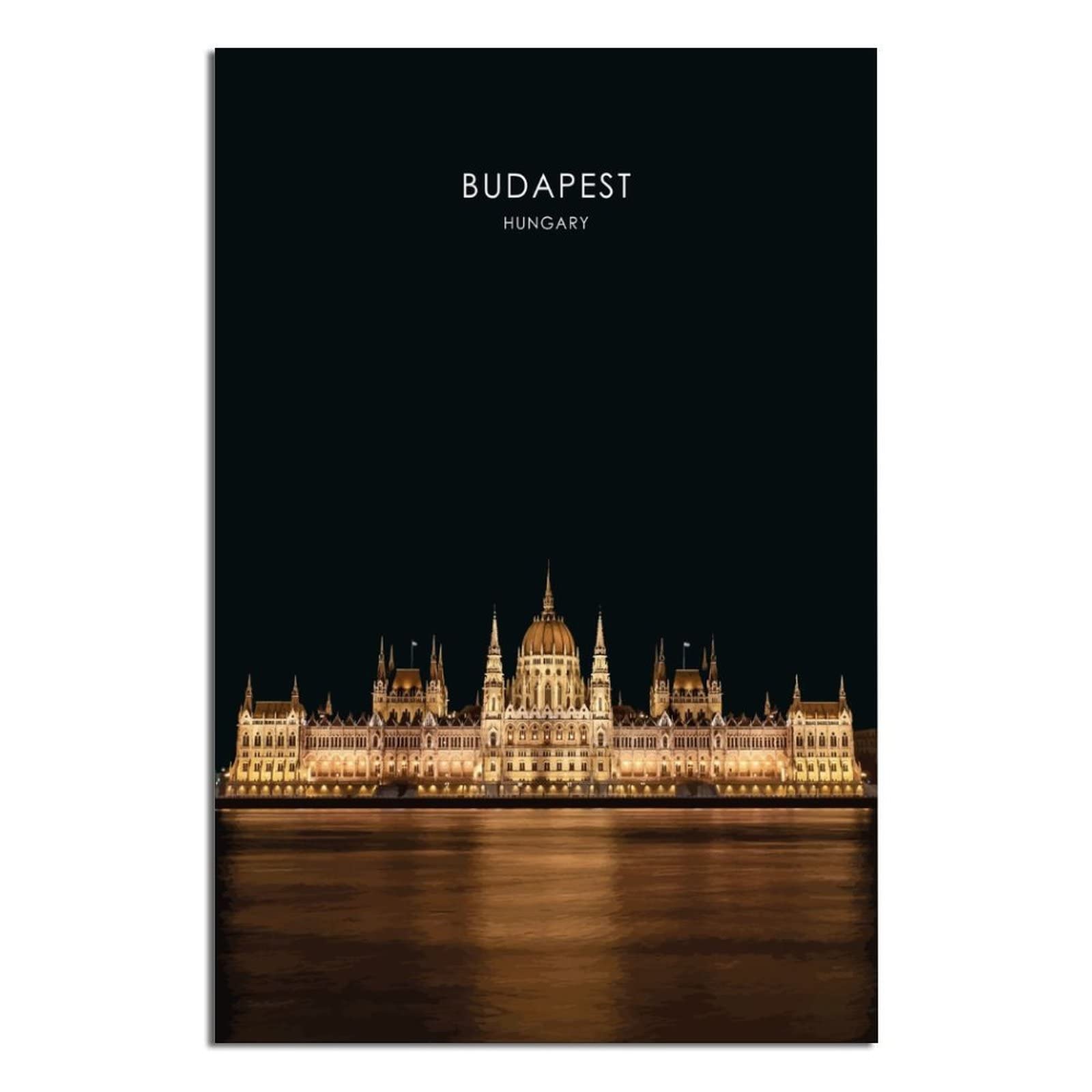 Orbana Unframe-Style Budapest Hungary Vintage Travel Poster 16X24inch(40X60cm) Canvas Print For Living Room, Bedroom, Dorm, Home, Office Wall Decoration