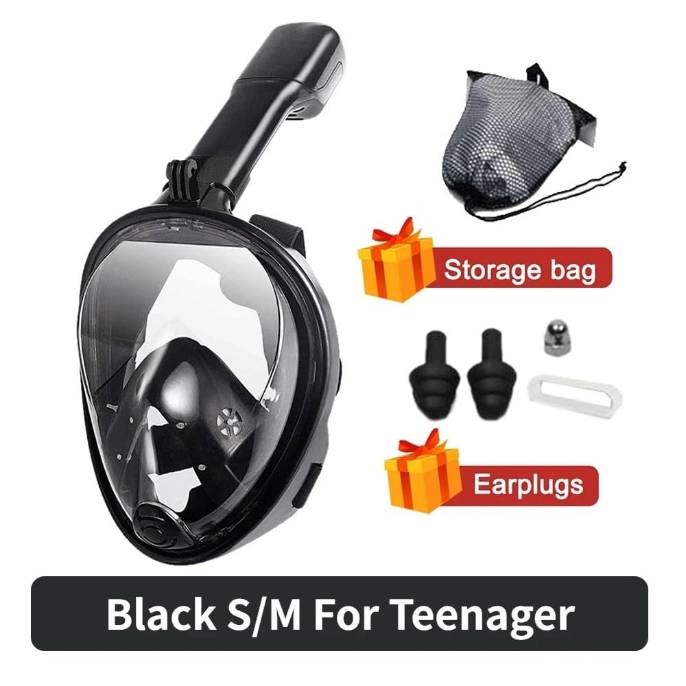 Máscara de Snorkel Buceo Máscara de natación de Cara Completa para niños, máscaras de Buceo con respirador antivaho, respiración Segura para niños y Adultos