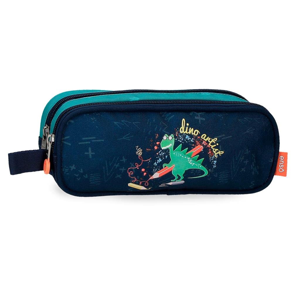 Enso Dino artist Multicolor Double Pencil Case 23x9x7 cms Polyester