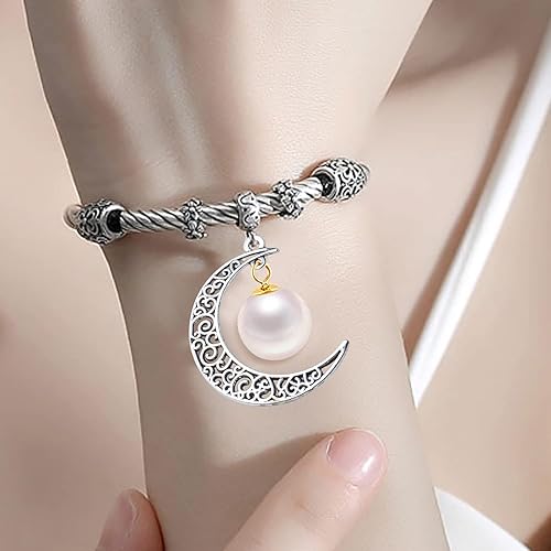 Miniatura 4 de 30 piezas ahuecadas de filigrana media luna colgante aleación conector bricolaje manualidades joyería fabricación accesorios