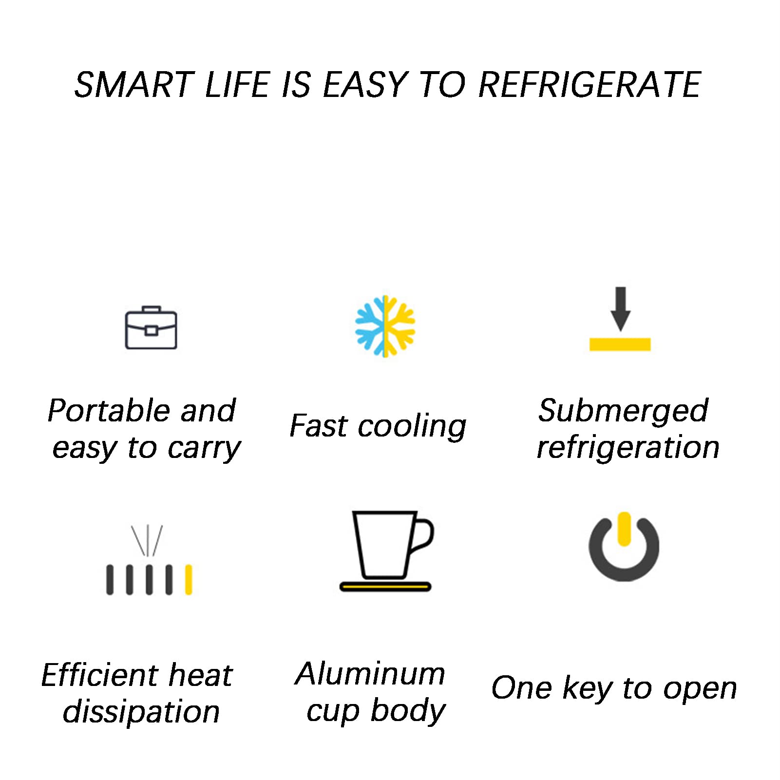 Refrigeratore elettronico per Bottiglie di Birra ghiacciata, Mini refrigeratore Portatile per Auto, refrigeratore rapido per Tazze, Frigorifero da Tavolo a Raffreddamento rapido PE