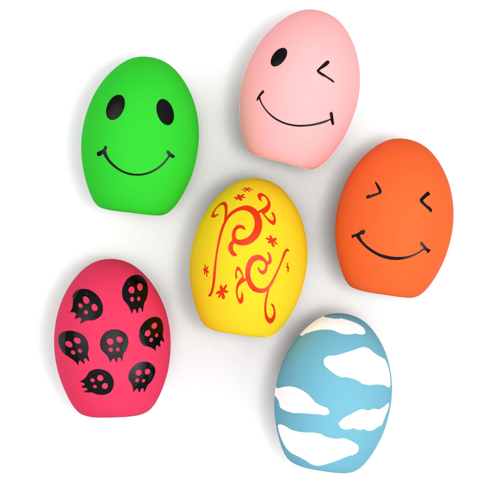 KrauzPet Dog Toys Squeaky, Funny Interactive Puppy Egg Balls, Soft Latex Squeak Pet Chew Toy Pack for Puppies Small Medium Breed Dogs