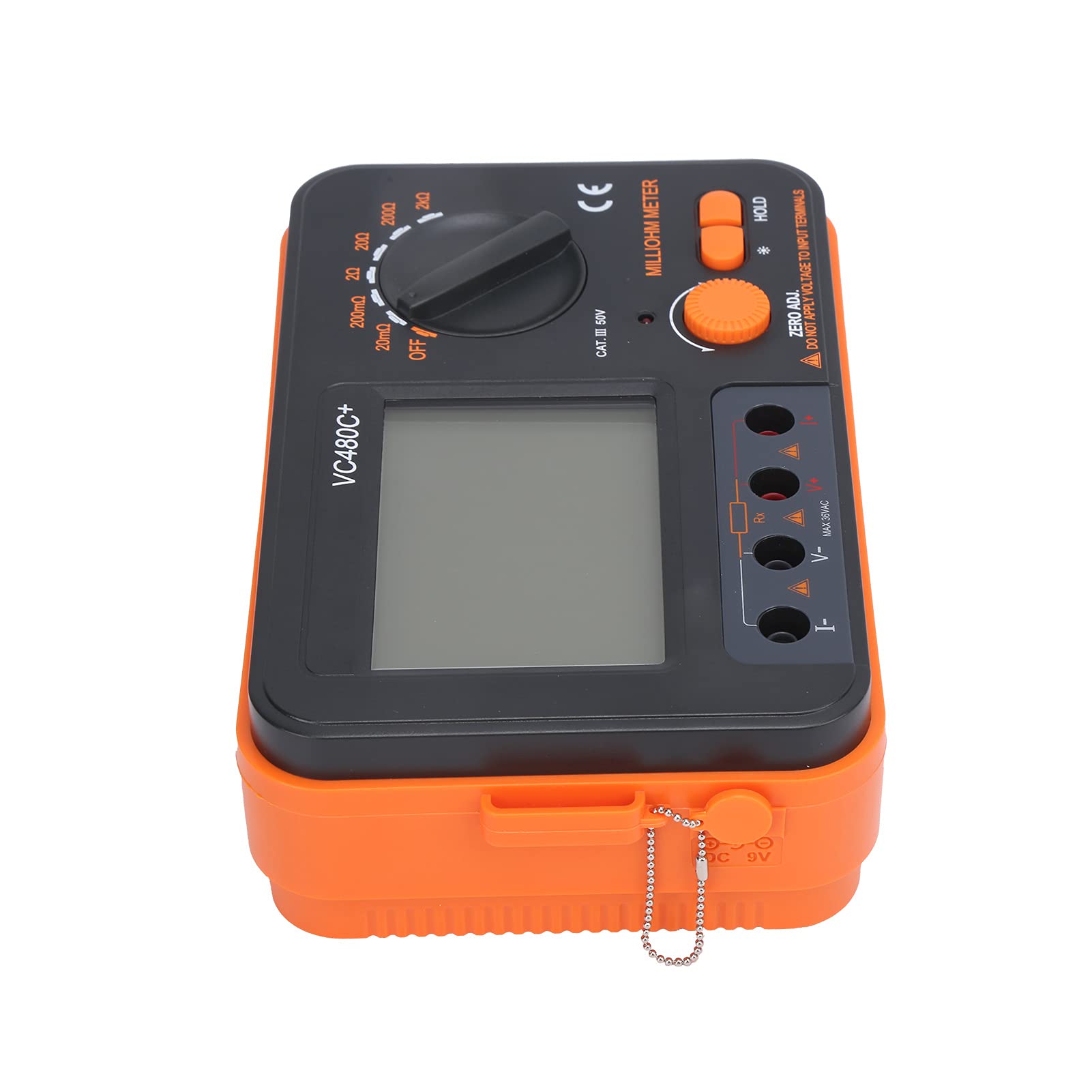VC480C Probador Digital de Miliohmímetro de 6 Rangos, Medición de Baja Resistencia en CC con 4 Cables, Pantalla LCD Grande, Portátil y Ligero para Precisión y Aplicaciones Profesionales