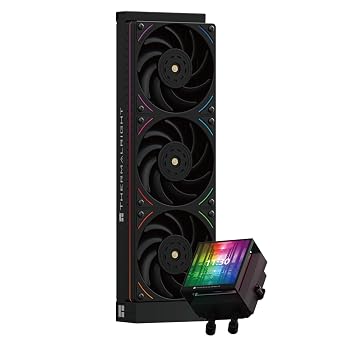 Thermalright Hyper Vision 360 UB ARGB Black AIO CPU Liquid Cooler,for AM5/Intel LGA1851/1700,3.95in Magnet-Absorbent LCD Screen with 480x480 Resolution for Images,Magnetic Panel Screen-Black