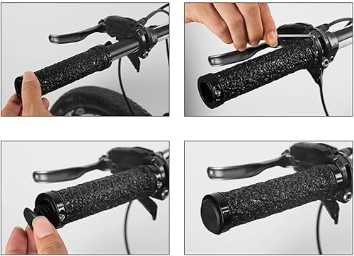 Miniatura 3 de ihreesy Agarres ergonómicos para manillar de bicicleta, 1 par de empuñaduras ergonómicas universales de doble bloqueo para manillar de bicicleta,