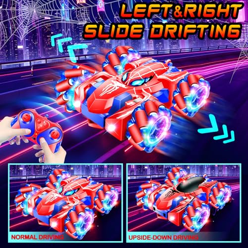 Remote Control Cars, RC Cars Kid Toys, 2.4Ghz Stunt RC Car, Double Sided 360° Rotation with Headlight USB Rechargable, Gift Toys for 3 4 5 6 7 8 Year old Boys Girl Kids - Image 3