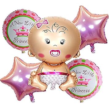 Buena Venturas Themez Only Balloons Baby Shower Decoration Combo - Baby Girl - Set of 5 pcs