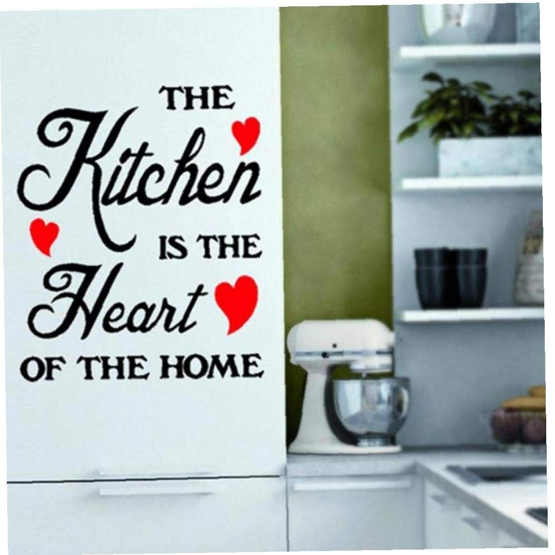 CULER The Kitchen is The Heart of The Home Wall Stickers Decals Art Quotes Kitchen Home Decor 60 * 20cm