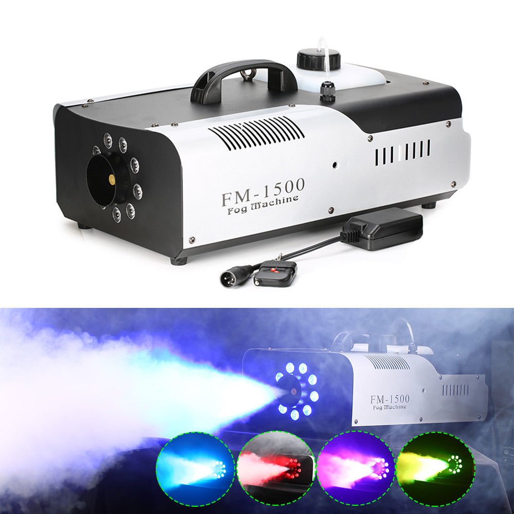 Macchina per il fumo portatile, con telecomando, 1500 W, per Halloween, come regalo di Natale, per matrimoni, teatri, feste, discoteche