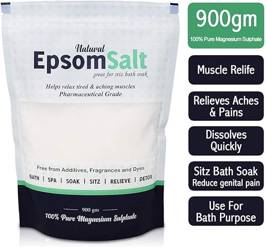 IS IndoSurgicals Grain Epsom Salt for Pain Relief, Detoxification and Sitz Bath (900 gm)