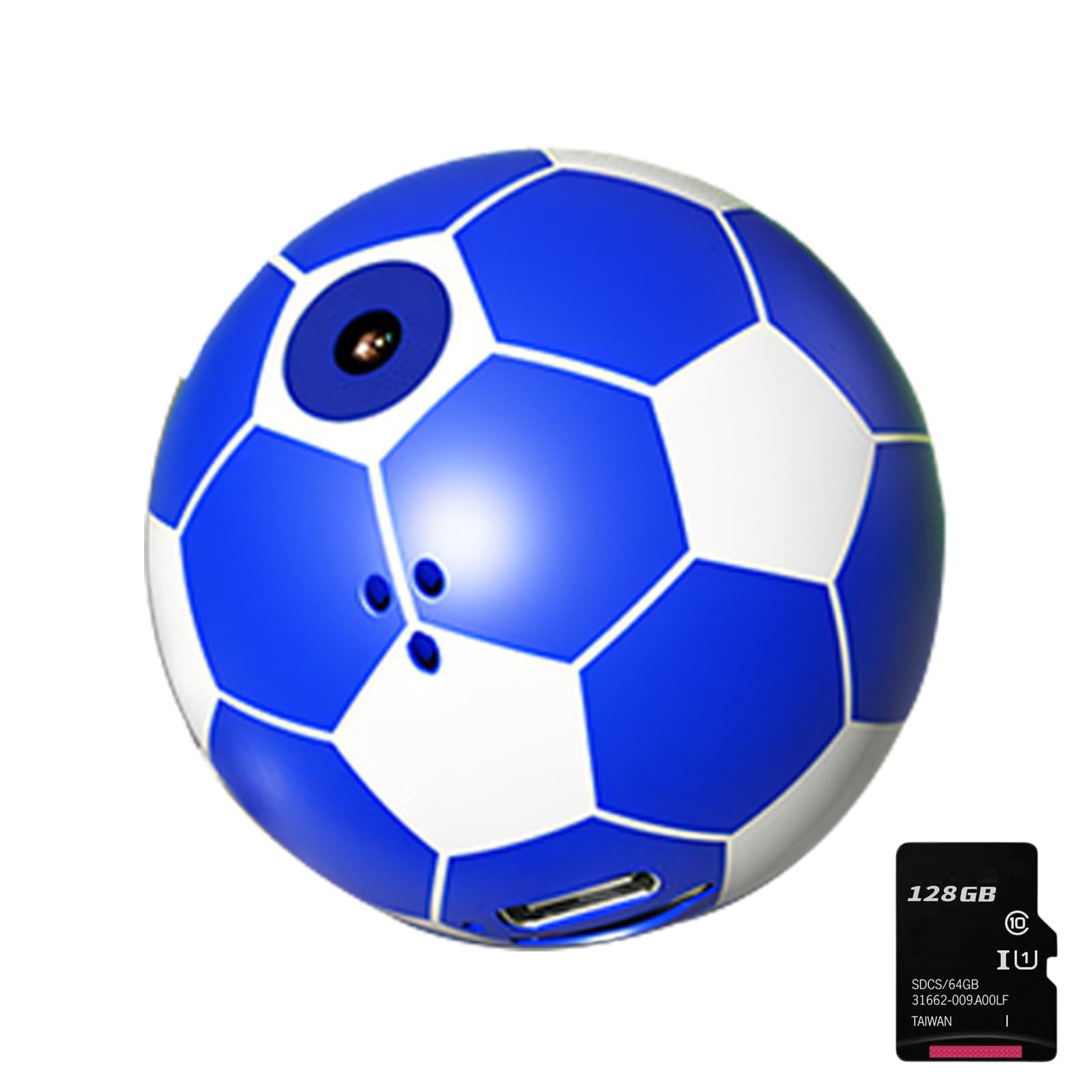 Ballon de football créatif en forme de ballon de football Bleu/blanc 128 Go