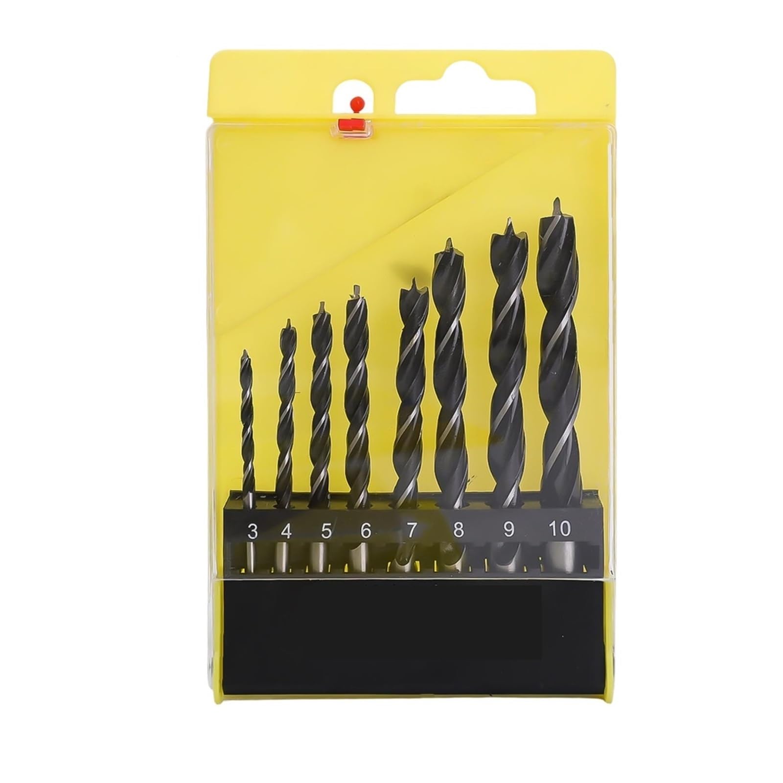 Jeu de forets hélicoïdaux, en acier for le travail du bois, carrelage plastique, perçage béton, accessoires d'outils(8PCS-(C),2 Boxes)