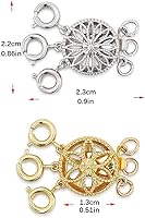 Vista 2 de Brid get Bobby - 4 piezas de cierre espaciador para collar, cierre de capas de plata y oro de 14 quilates, pulsera y cierres de joyería, conectores