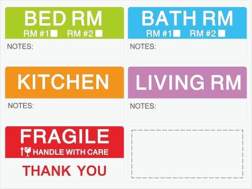 Miniatura 2 de Hybsk Etiquetas grandes de mudanza de hogar de 1.654 x 3.543 in para cajas de apartamentos, ayudante de mudanza de apartamentos, 6 etiquetas