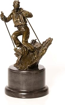 Bronze sculpture, bronze, sculpture, bronze figure, ski, skier, snow, trophy