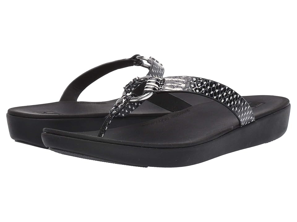 

FitFlop Hoopla (Black/Snake/Black) Women's Shoes