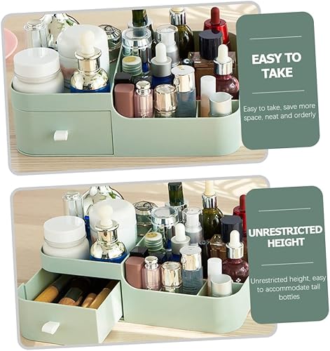 Miniatura 9 de minkissy Caja de almacenamiento de escritorio para el cuidado de la piel, maquillaje, tocador, joyero, organizador de cosméticos, vitrinas de