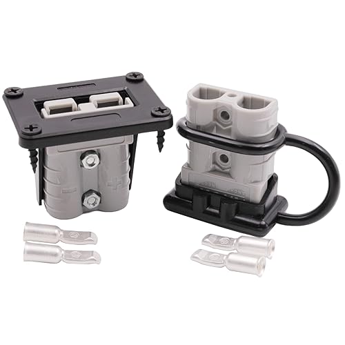 Conector de conexión rápida de batería de 50 amperios, batería de calibre 6-12, kit de conector de cable de desconexión rápida con soporte de