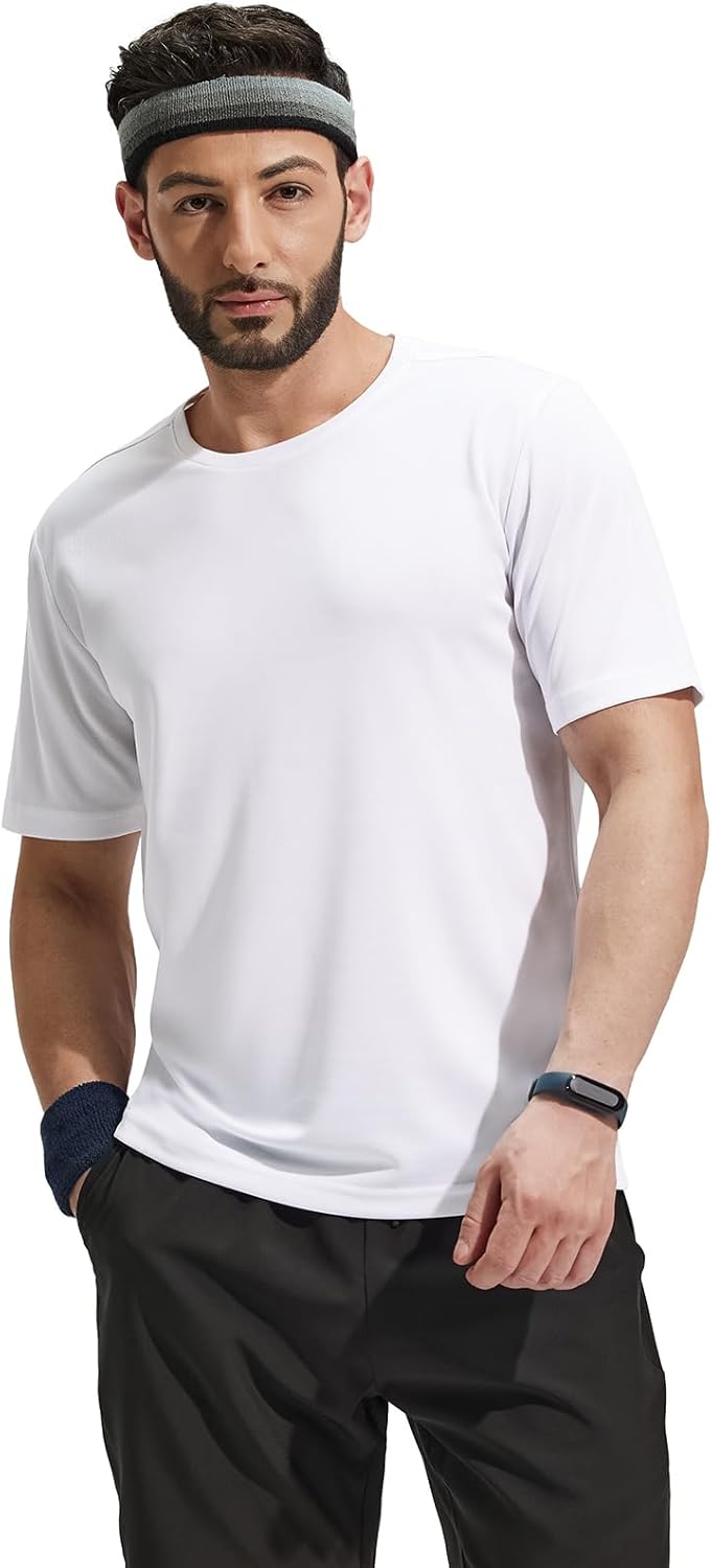 MIER Men's Quick Dry Workout Shirts Moisture Wicking Running Athletic Performance T-Shirts Recycled Polyester Top Tee - Image 7
