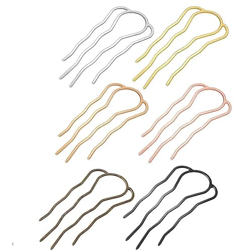 Miniatura 1 de CANELIA 6 peines laterales para el cabello, peine lateral de 3.425 in, peine de cabello lateral de 4 puntas, peines de pelo en forma de U, pinzas de