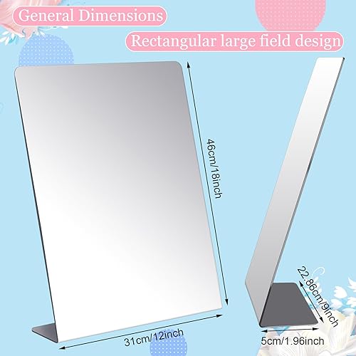 Miniatura 15 de Amyhill Espejo de encimera independiente de una sola cara de acrílico de cristal de escritorio para mesa, dormitorio, oficina, baño, hogar