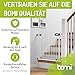 BOMI TÜV GS Siegel Türschutzgitter Merle | Zum Klemmen | 90° Stop | Schließt automatisch | Tuerschutzgitter weiß Metall Selbstschließend | Treppengitter zum Klemmen für Baby | Breite: 95-103 cm
