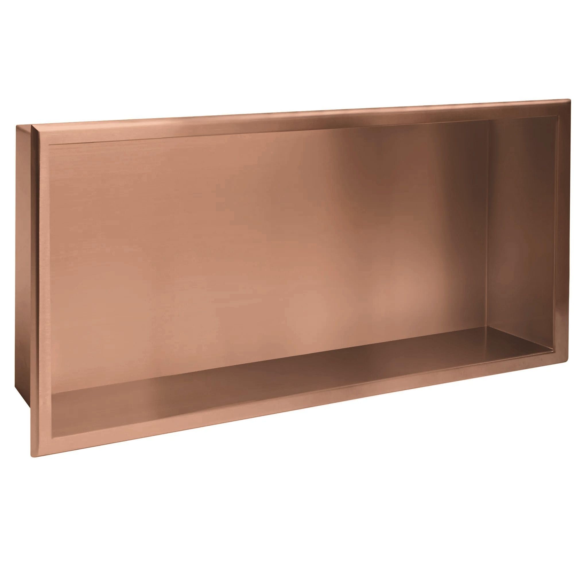 Rea - Półka Łazienkowa Wnękowa 30X60, Ze Stali, Miedź Szczotkowana 10X60X30cm