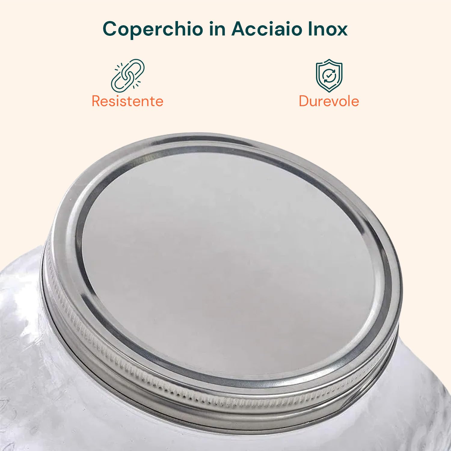 Avilia Dispenser Bevande in Vetro 8 Litri Rubinetto Acciaio Inox per Acqua e Bibite con Infusore