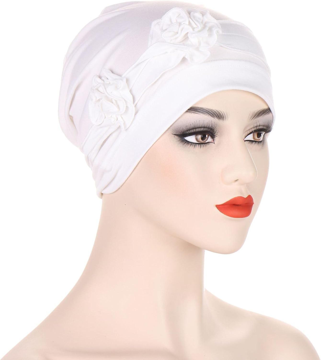 Women Turban Flower Hats Caps Headwear Soft Elastic Turbans Beanies Headscarf
