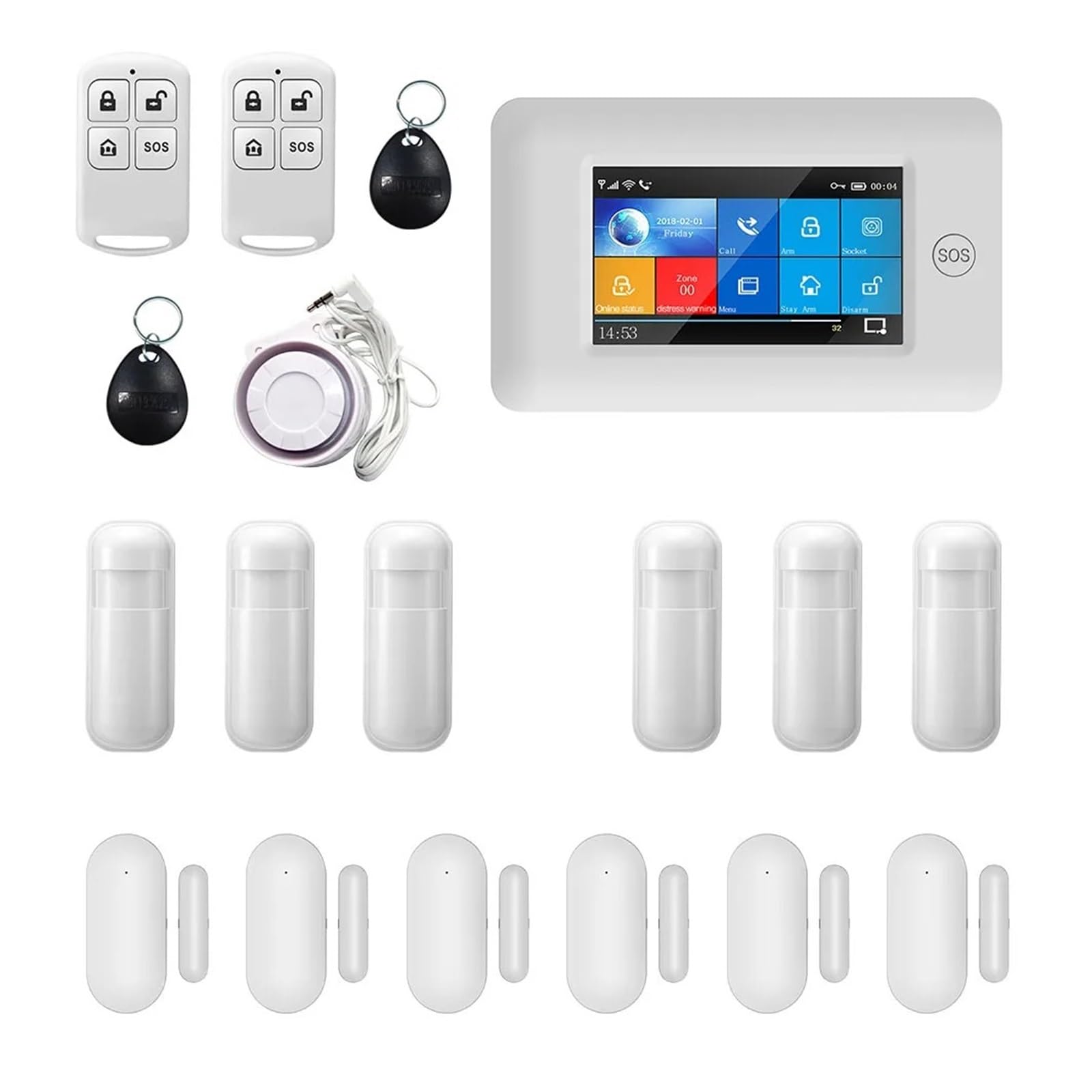 PG106 3G WIFI GPRS Bezprzewodowy System Alarmowy W Domu Pilot Aplikacji Sterowanie Rozbrój Karty RFID Zdalny Monitoring(GT-001-3G-PG106-P)