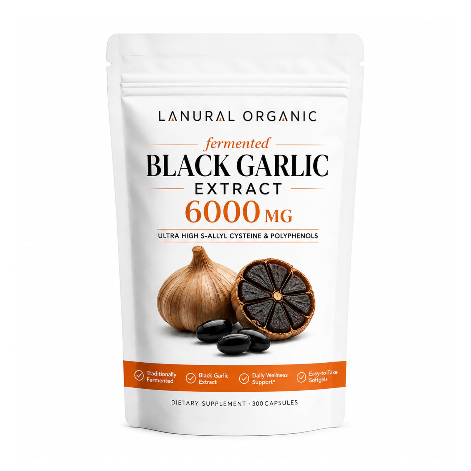 Fermented Black Garlic Extract 6000mg, 300 Softgels (1pc)