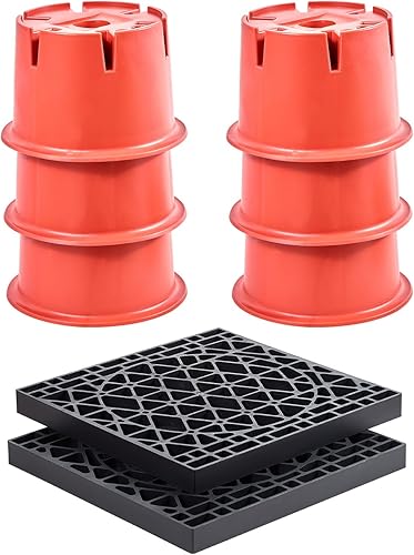 Miniatura 10 de VEVOR Bloque de gato de remolque, capacidad de 2000 libras por bloque de nivelación de RV, bloques estabilizadores de campista de polipropileno para