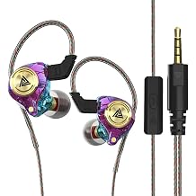 AK3FILE Wired Earbuds, 3.5mm Sports in-Ear Headphones, Gaming Headsets, Music Monitor Earphones with Microphone, Purple