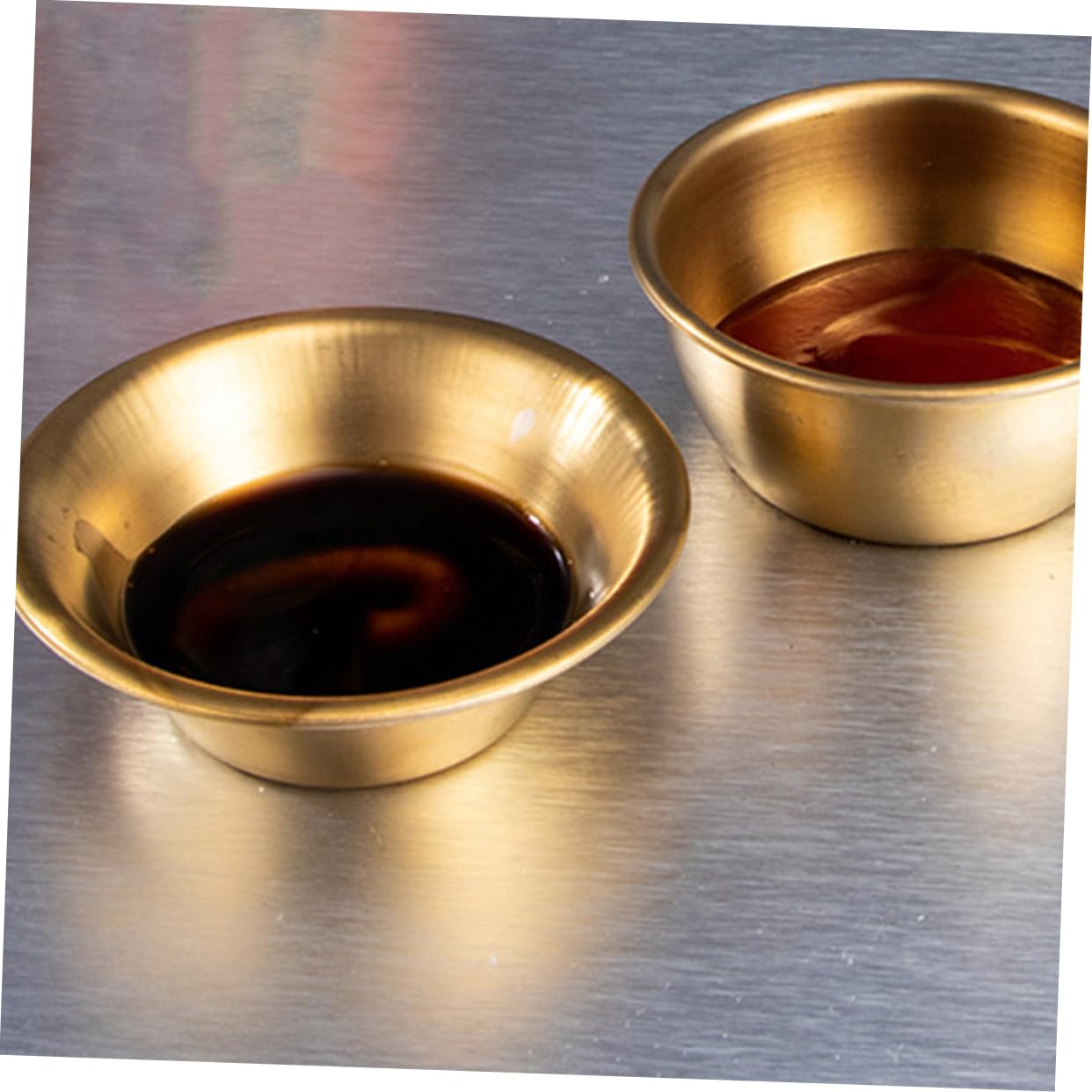 CIYODO 4sets Salad Ketchup Cups Stainless Steel Dipping Sauce Cups Restaurant Sauce Sets Easy Clean Hand Safe 2pcs*4