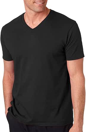 Amazon.com: Gildan Men's Softstyle Preshrunk Heather V-Neck T-Shirt ...