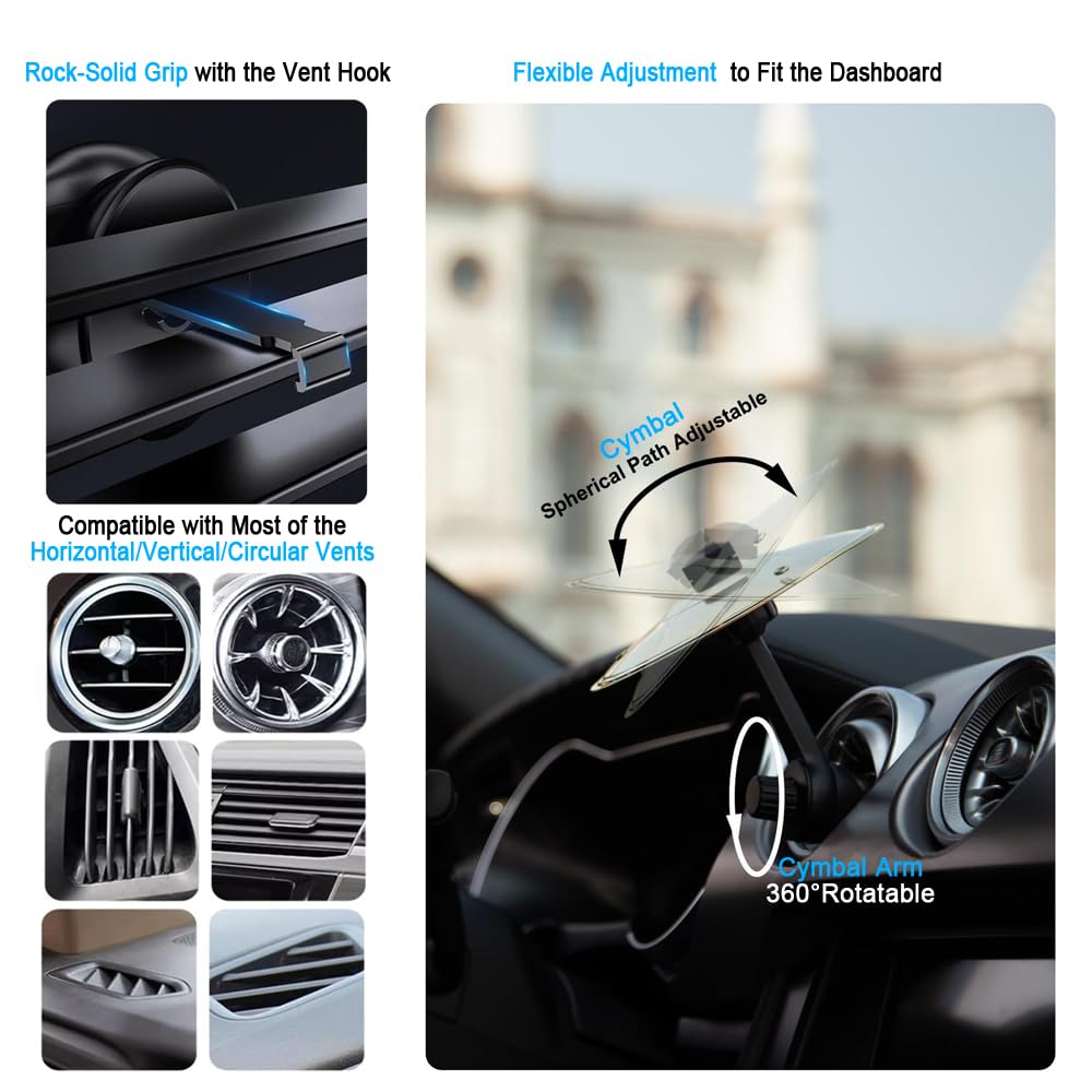 Car Cymbal, Car Crash Cymbal Air Vent, Mini Drum Crash Cymbal for Car Vent For Music Lovers for All Types Of Vehicles Gold - Image 2